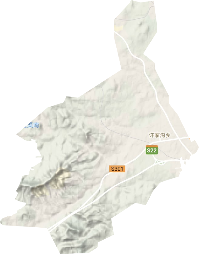 许家沟乡地形地图