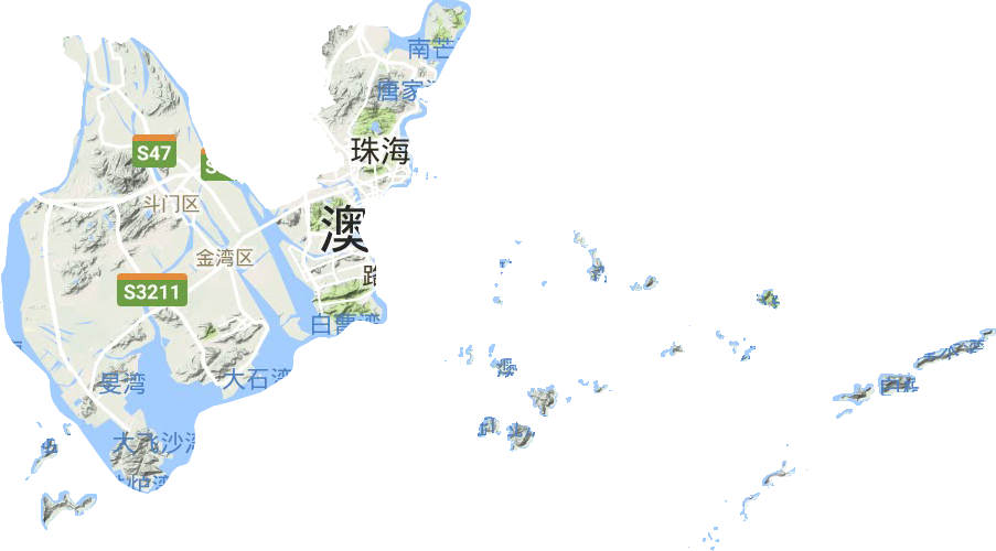 珠海市地形地图
