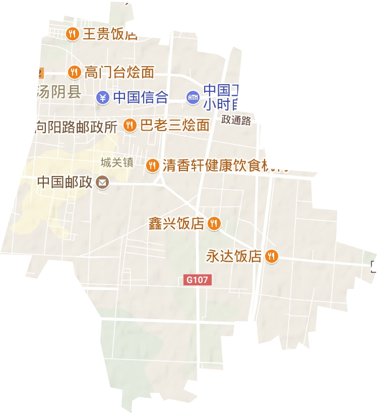 城关镇地形地图