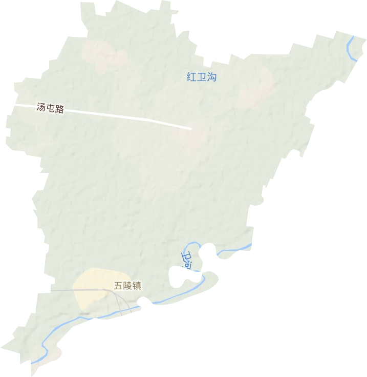 五陵镇地形地图