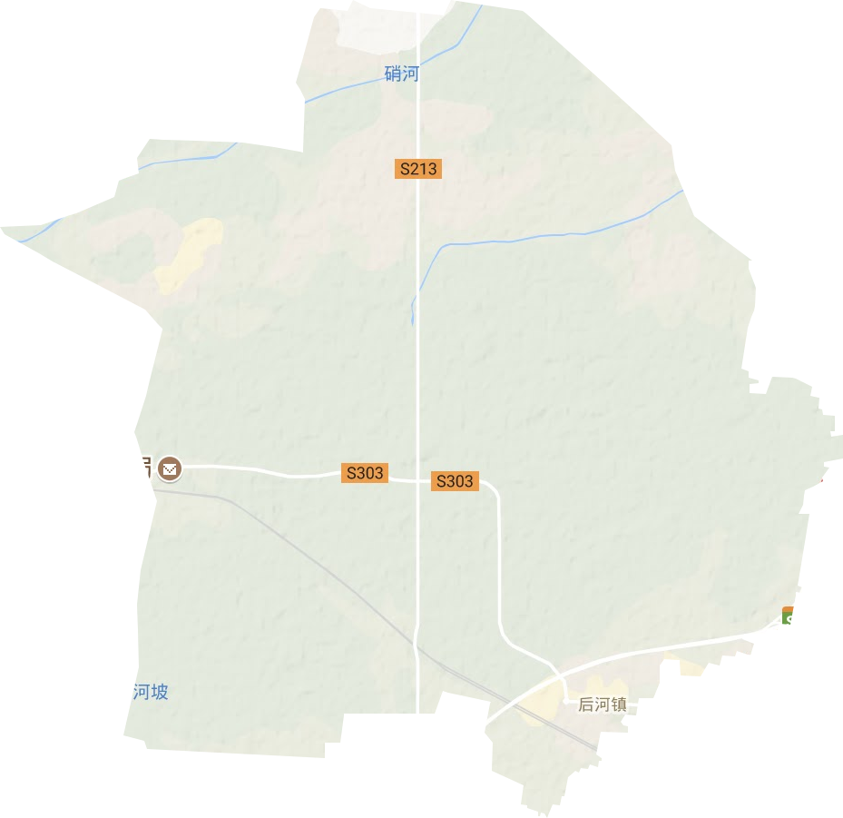 后河镇地形地图