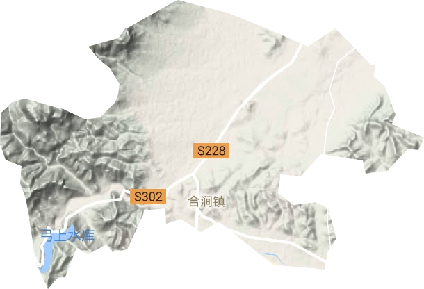 合涧镇地形地图