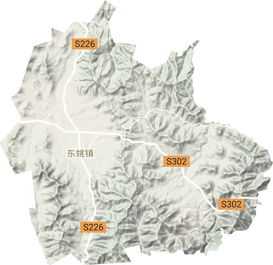 东姚镇地形地图