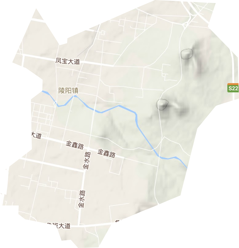 陵阳镇地形地图