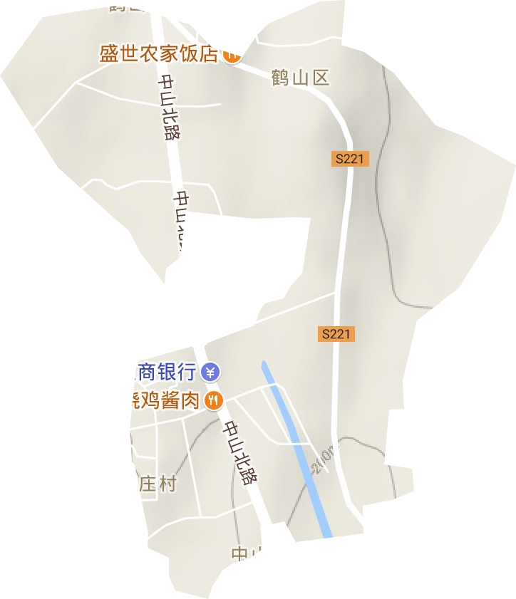 中北街道地形地图