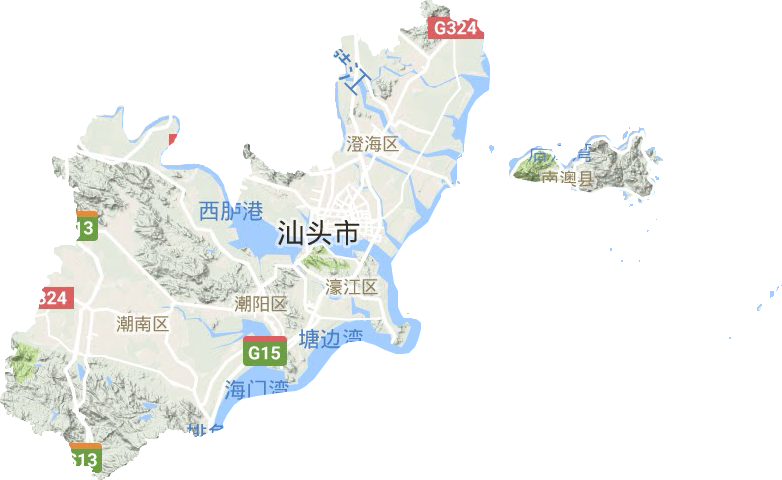 汕头市地形地图