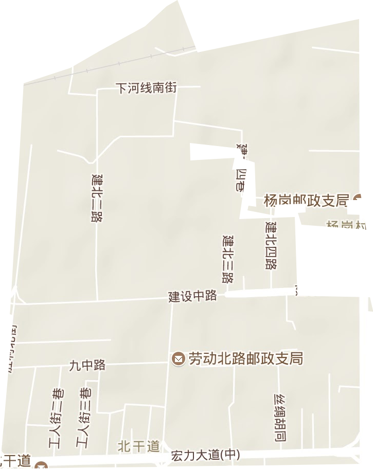 北干道街道地形地图