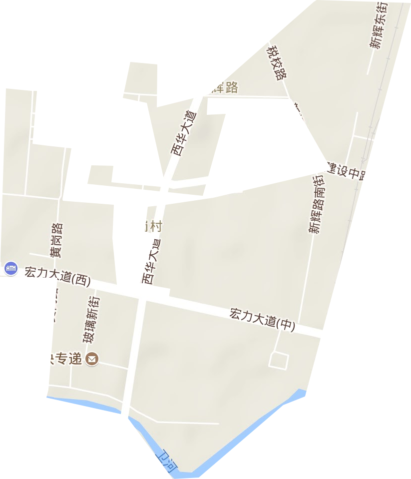 新辉路街道地形地图