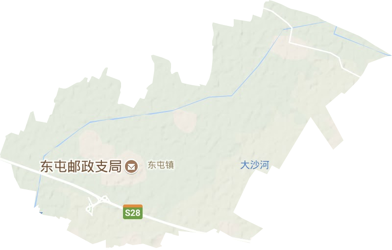 东屯镇地形地图