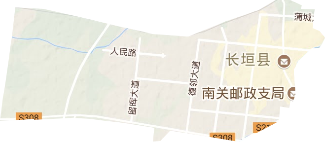 蒲西街道地形地图