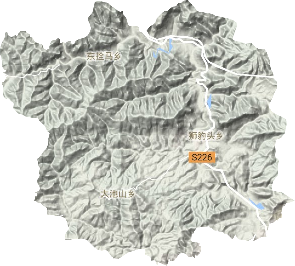 狮豹头乡地形地图