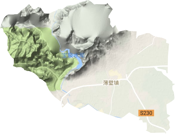 薄壁镇地形地图