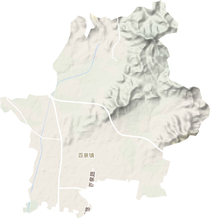 百泉镇地形地图