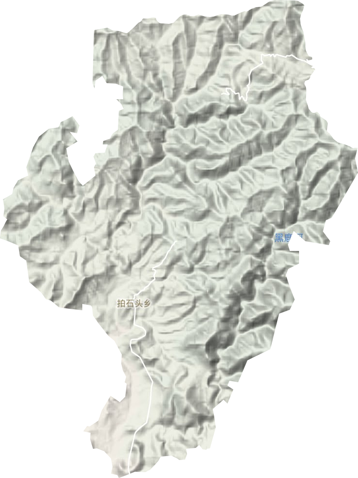 拍石头乡地形地图