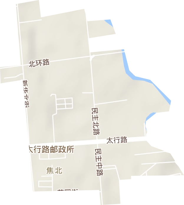 焦北街道地形地图