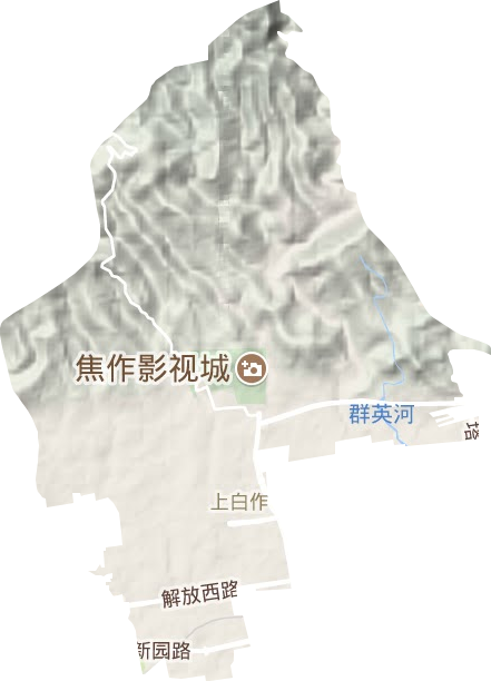 上白作街道地形地图