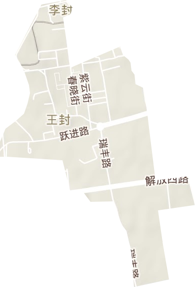 王封街道地形地图