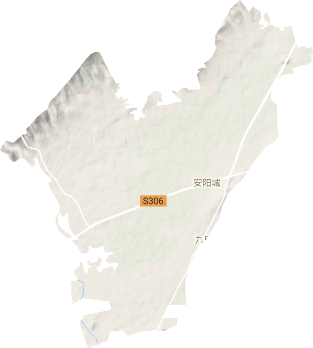 安阳城街道地形地图