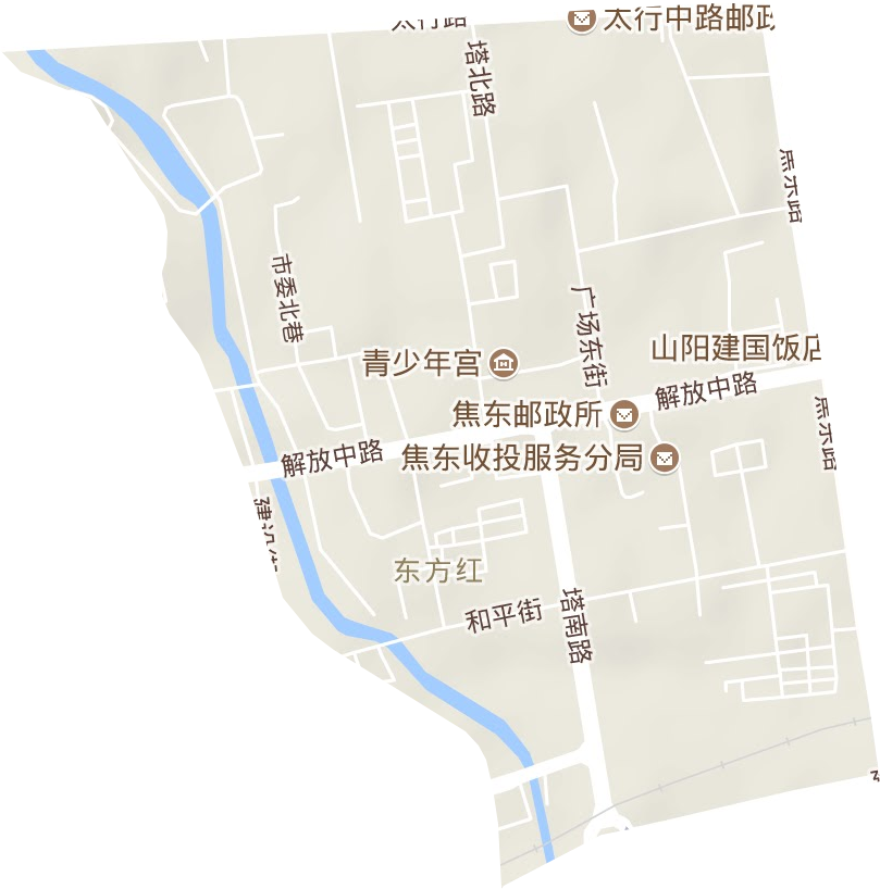 东方红街道地形地图