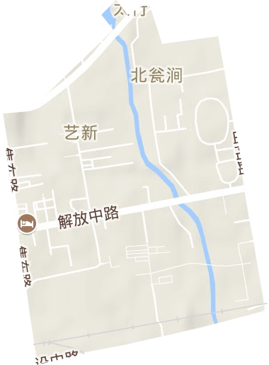 艺新街道地形地图