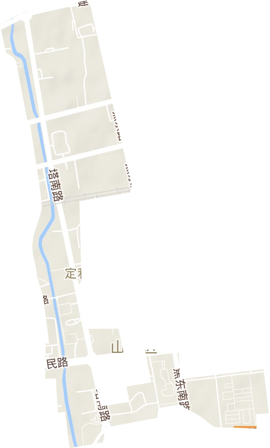 定和街道地形地图