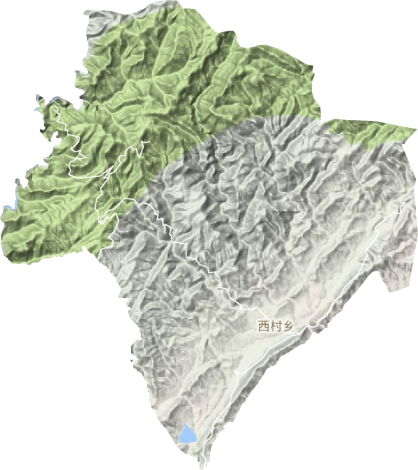 西村乡地形地图