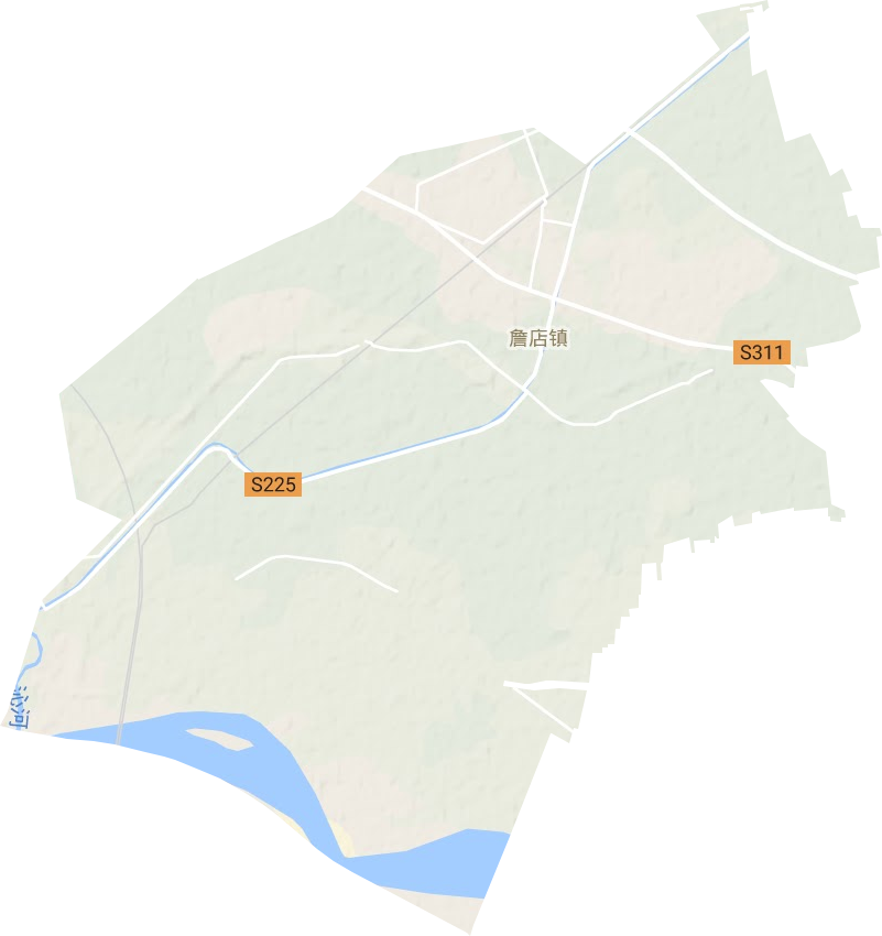 詹店镇地形地图