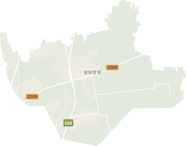 谢旗营镇地形地图
