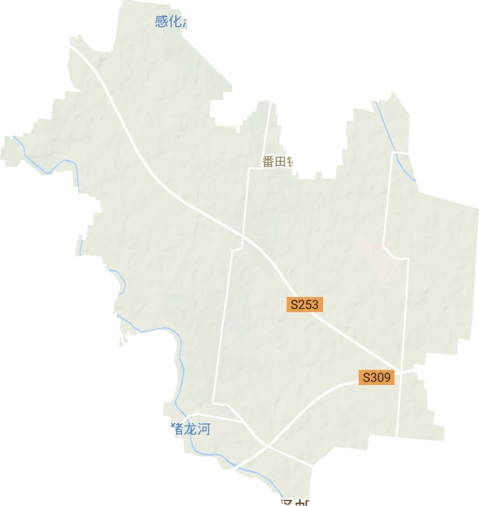 番田镇地形地图