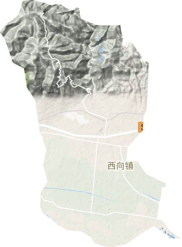 西向镇地形地图