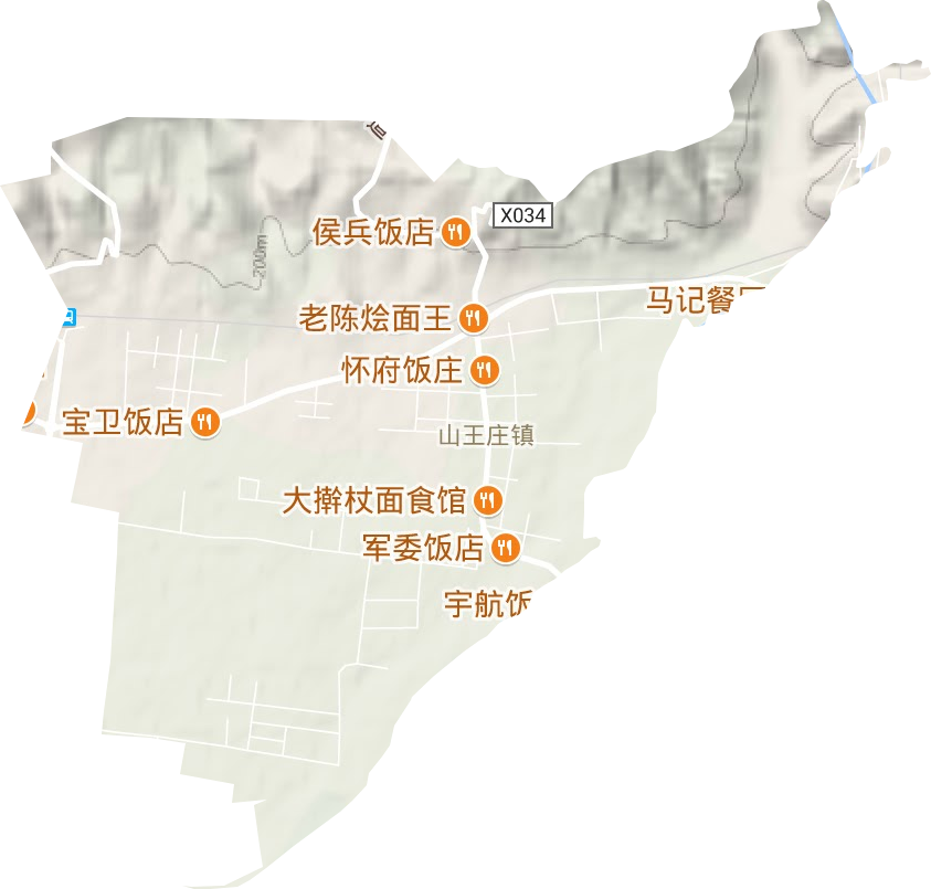 山王庄镇地形地图