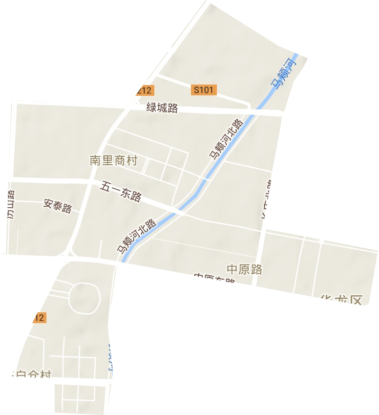 中原路街道地形地图