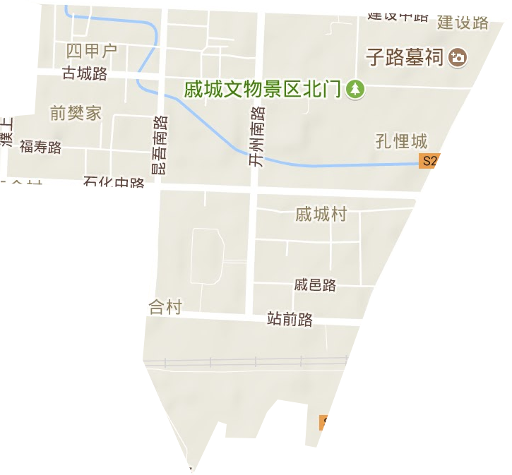 建设路街道地形地图