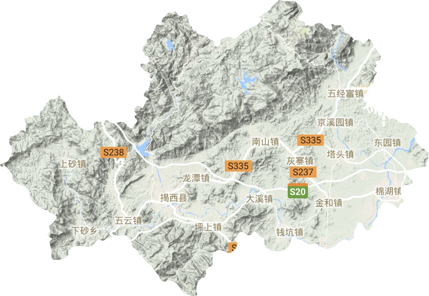 揭西县地形地图