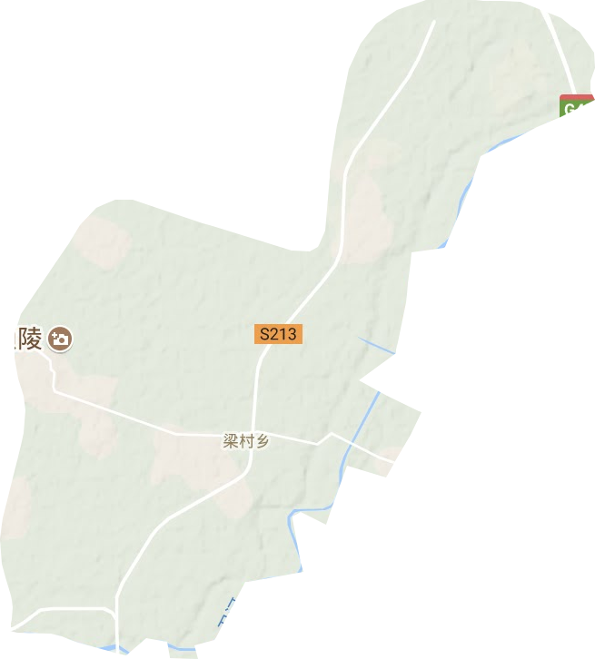 梁村乡地形地图