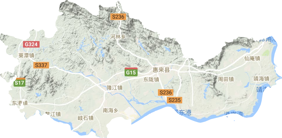 惠来县地形地图