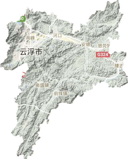 云城区地形地图