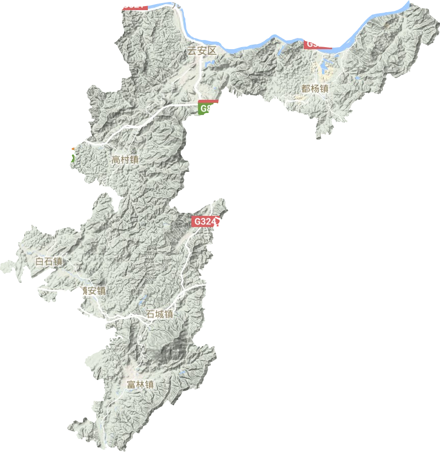 云安区地形地图