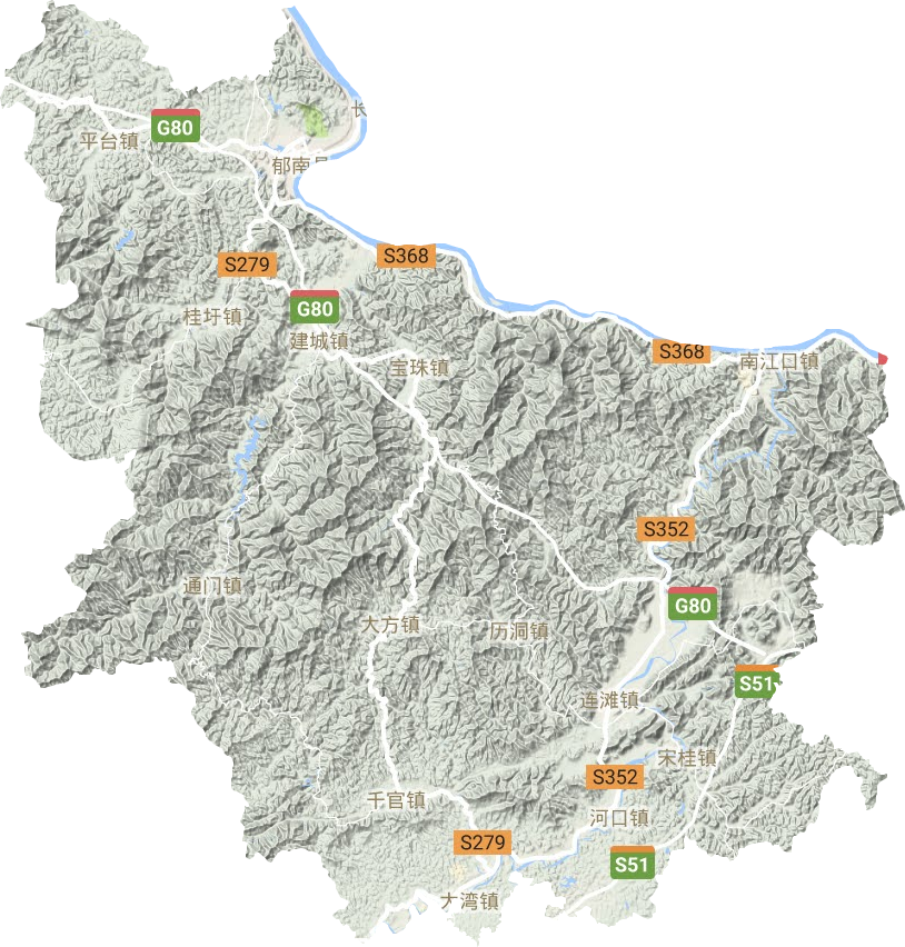 郁南县地形地图