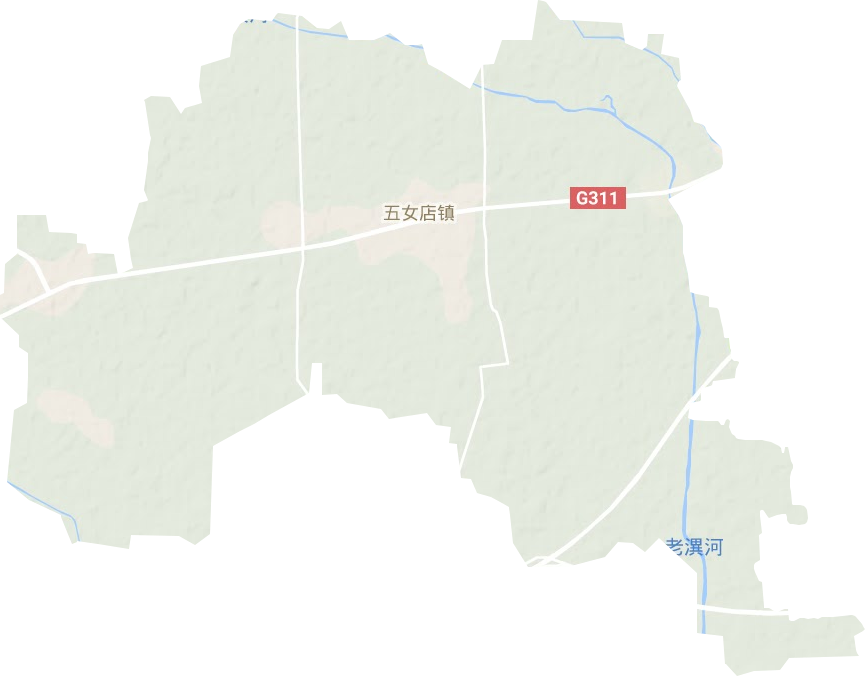 五女店镇地形地图