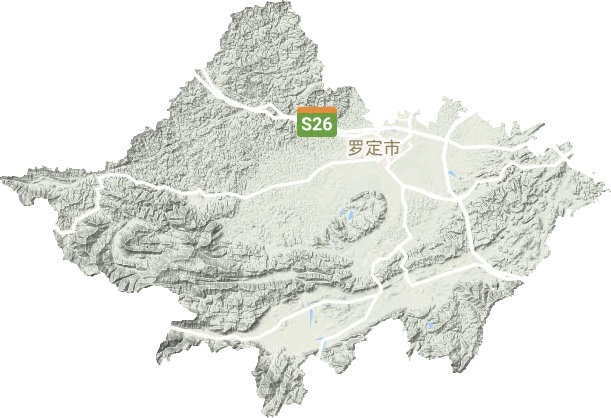 罗定市地形地图