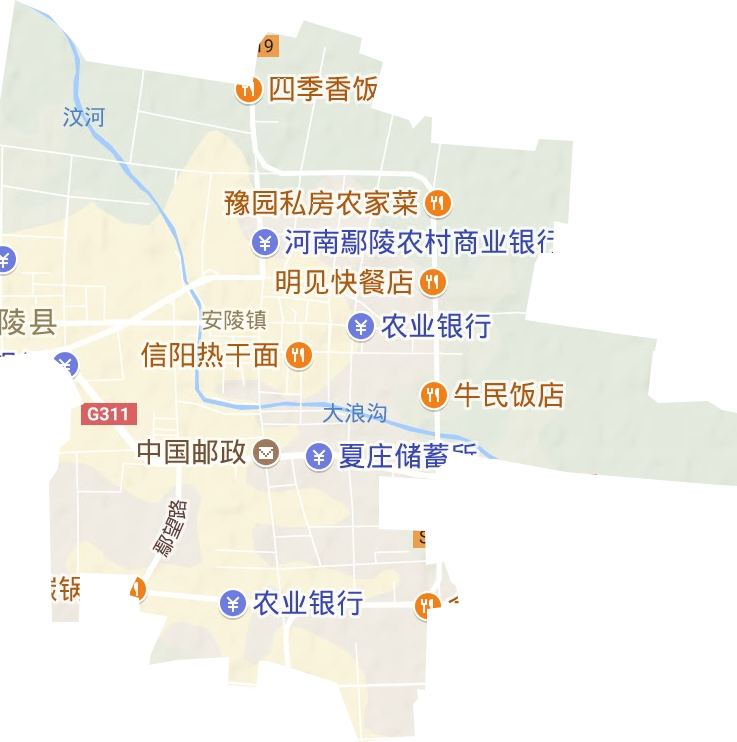安陵镇地形地图