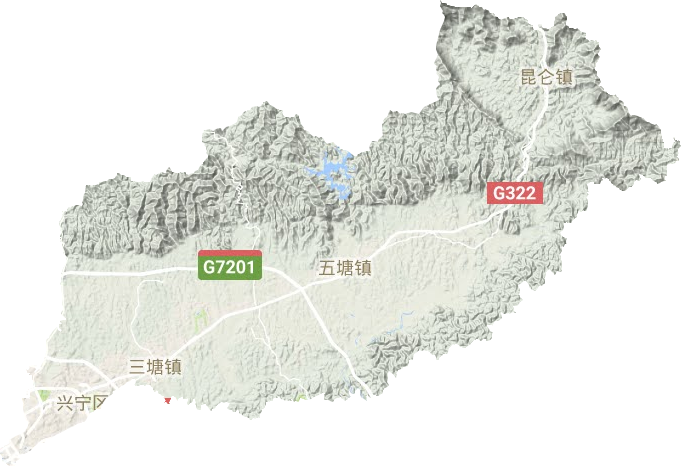 兴宁区地形地图