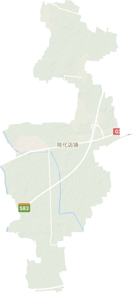 陈化店镇地形地图