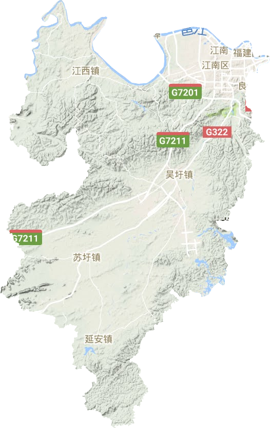 江南区地形地图