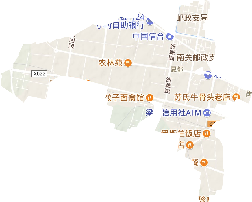 夏都街道地形地图