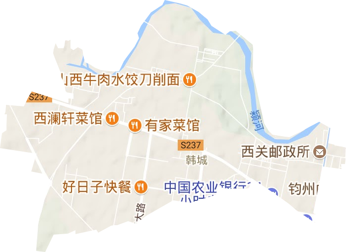 韩城街道地形地图