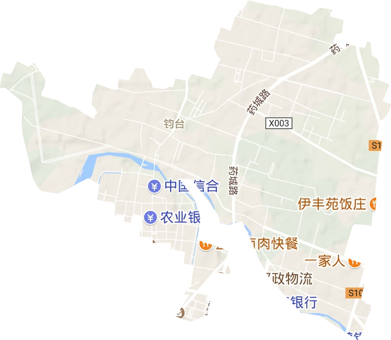 钧台街道地形地图