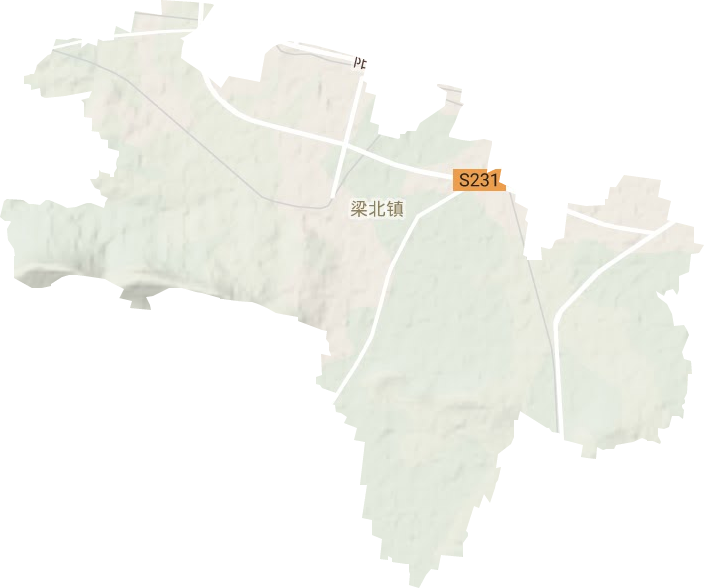 梁北镇地形地图