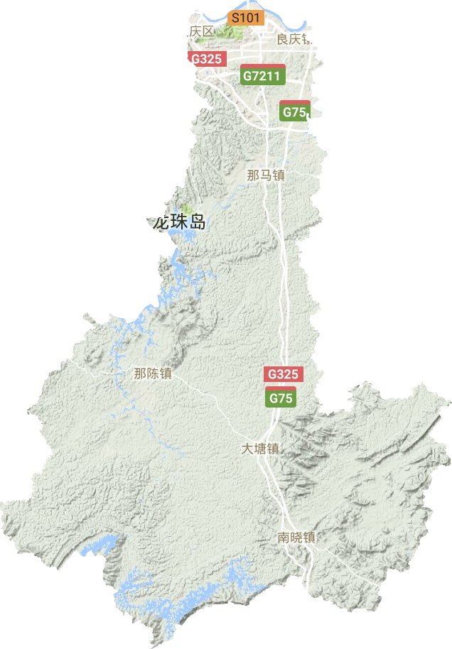良庆区地形地图